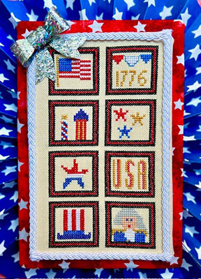 July 4th Stamp - Cross Stitch Pattern