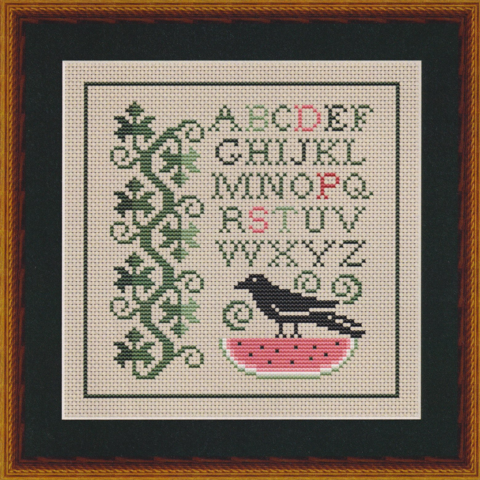 Summer Crow And Watermelon - Cross Stitch Pattern