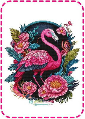 Flamingo Tropical - Cross Stitch Pattern