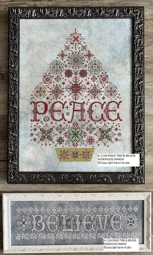 Peace Tree & Believe - Christmas Cross Stitch Pattern