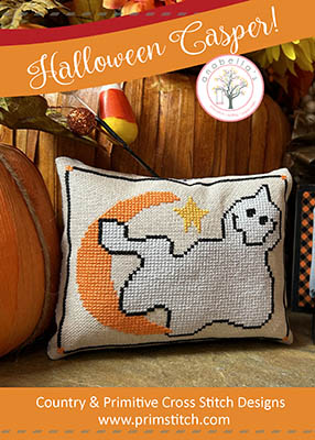 Halloween Casper - Cross Stitch Pattern, zoomed in. Select this picture to zoom back out.