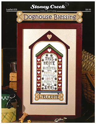 Doghouse Blessing - Cross Stitch Pattern, zoomed in. Select this picture to zoom back out.