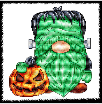 Frankenstein Gnome - Halloween Cross Stitch Pattern