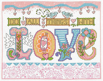 All Things With Love - Cross Stitch Pattern