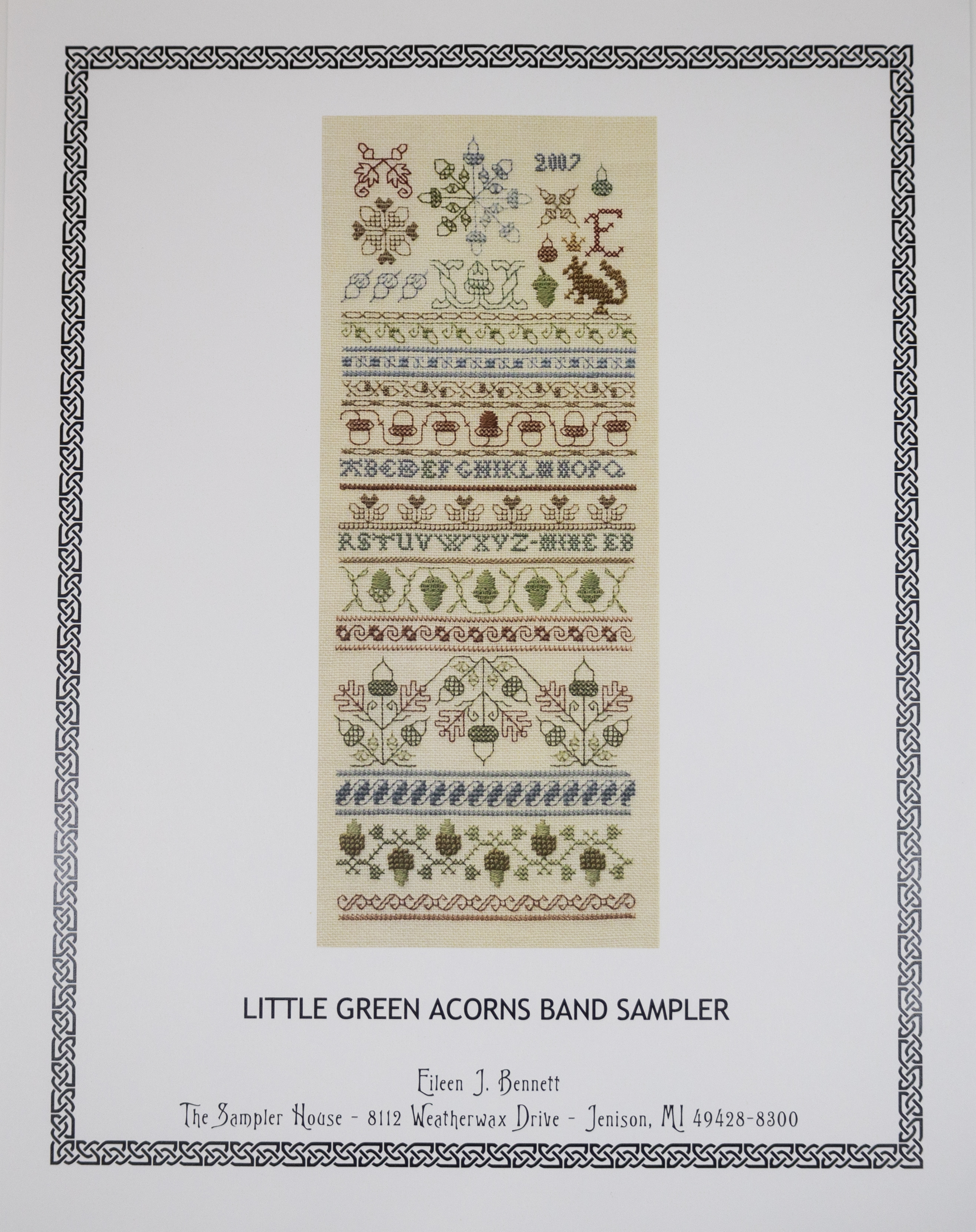Little Green Acorns Band Sampler - Cross Stitch Pattern