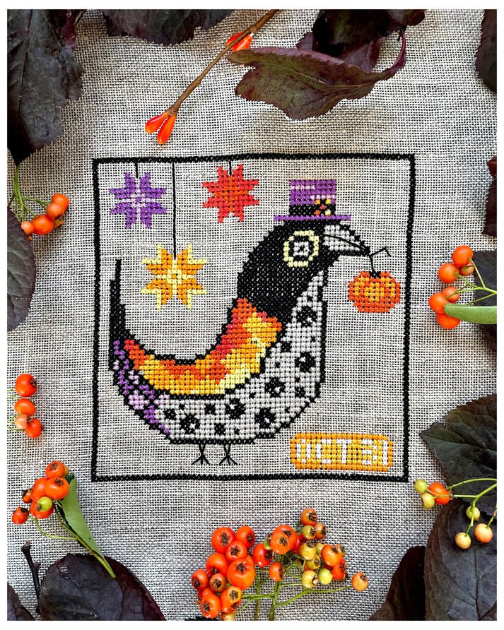 Halloween Folk Bird - Cross Stitch Pattern