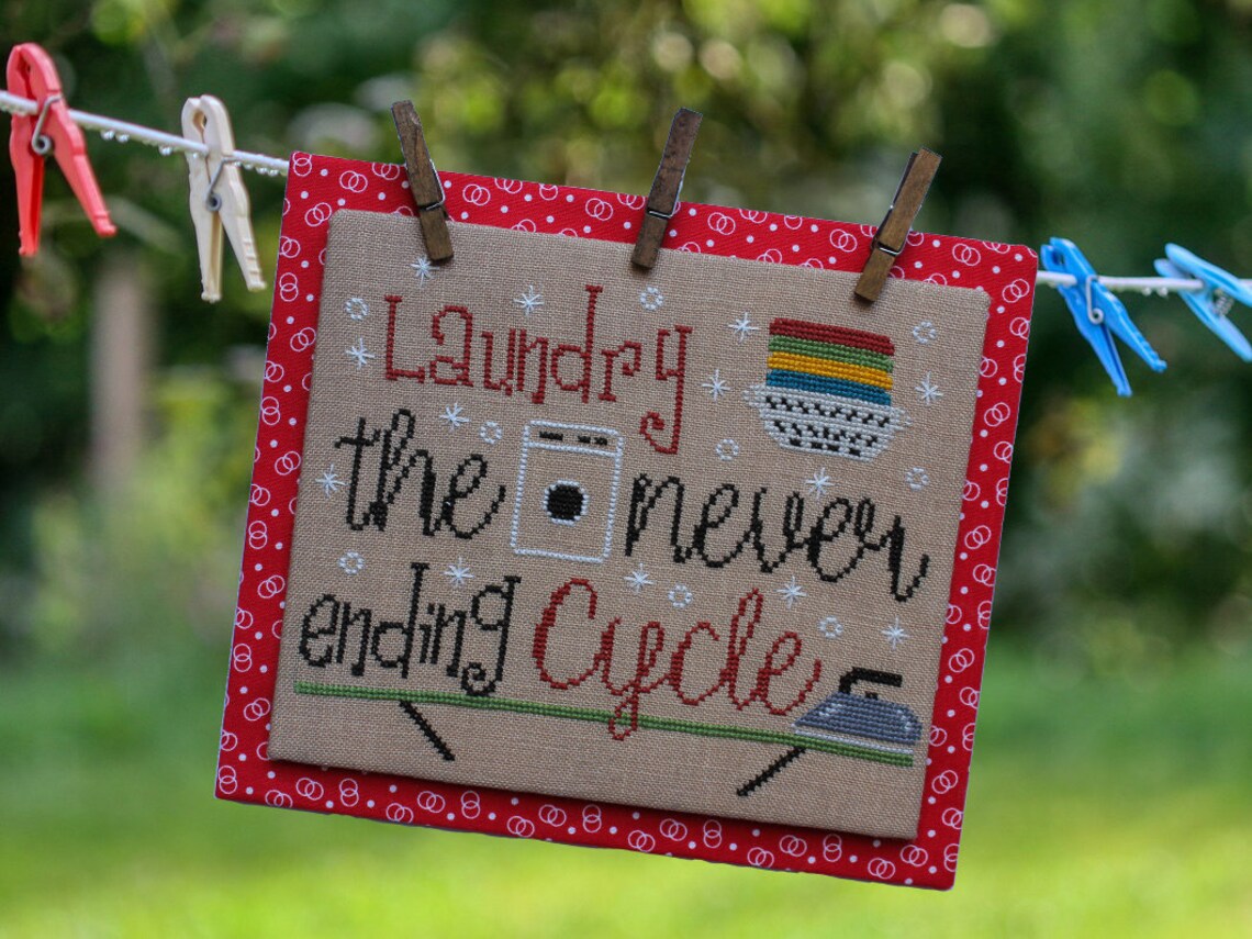 Laundry....Again? - Cross Stitch Pattern