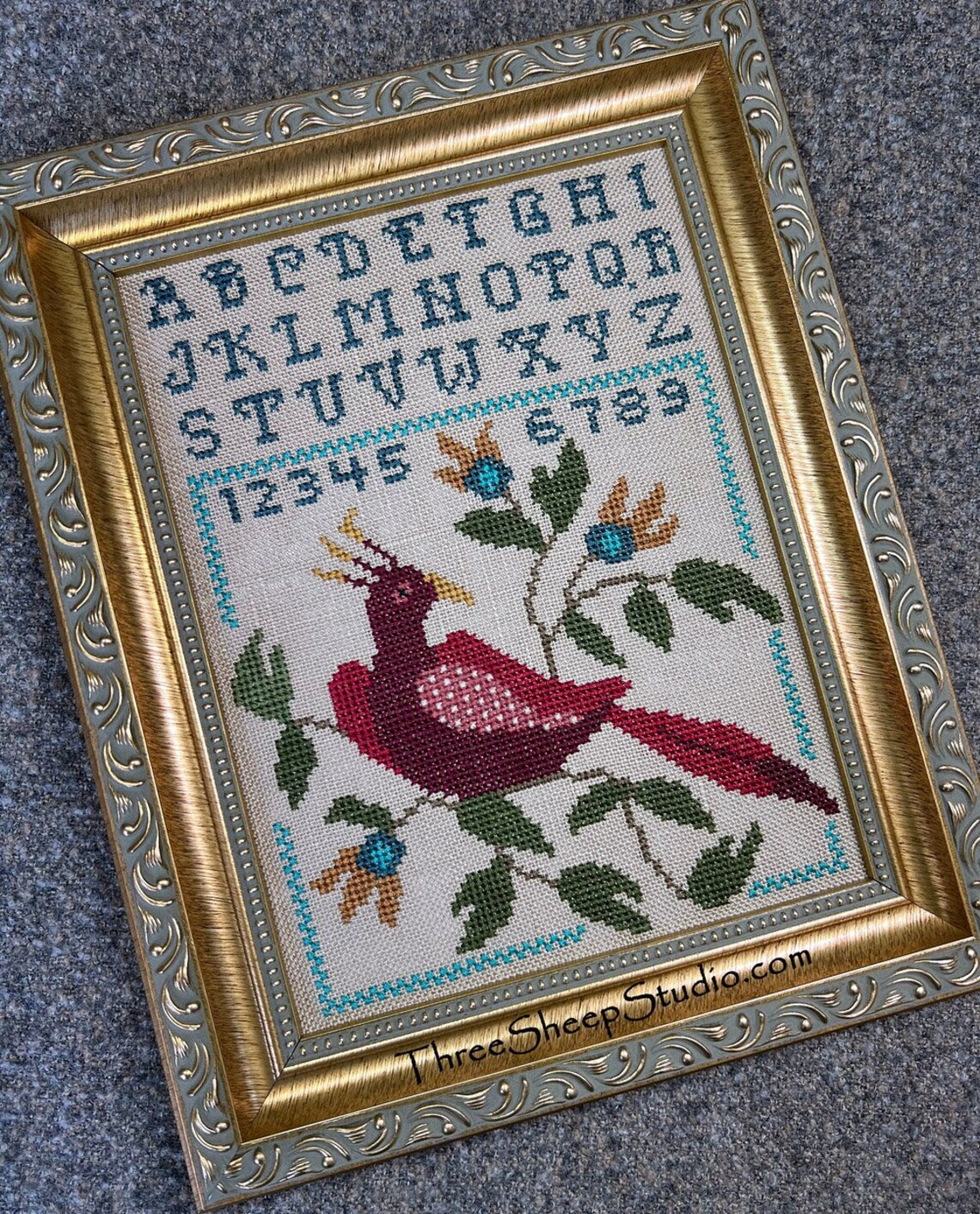 Red Bird Sampler - Cross Stitch Pattern
