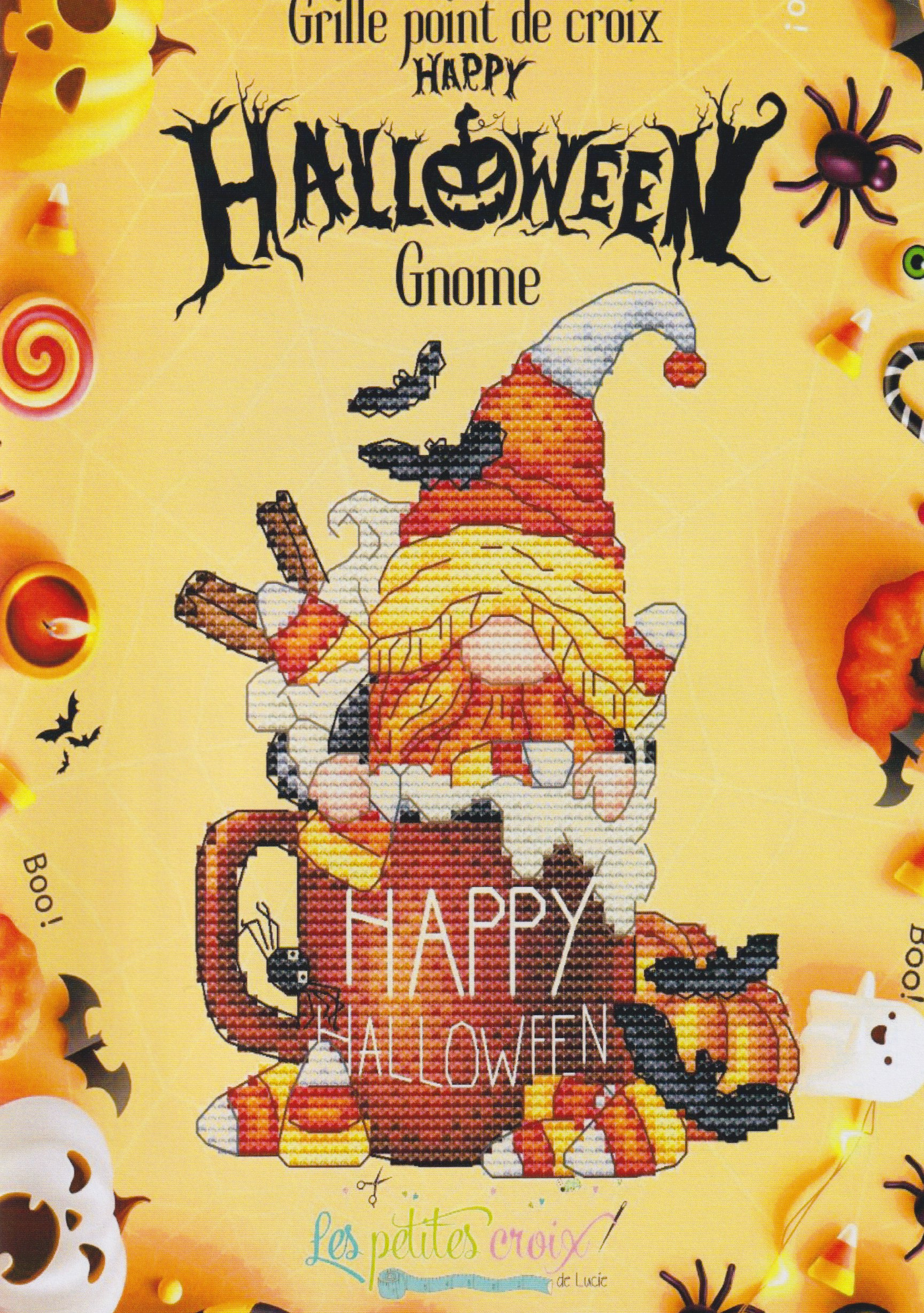 Happy Halloween Gnome - Cross Stitch Pattern