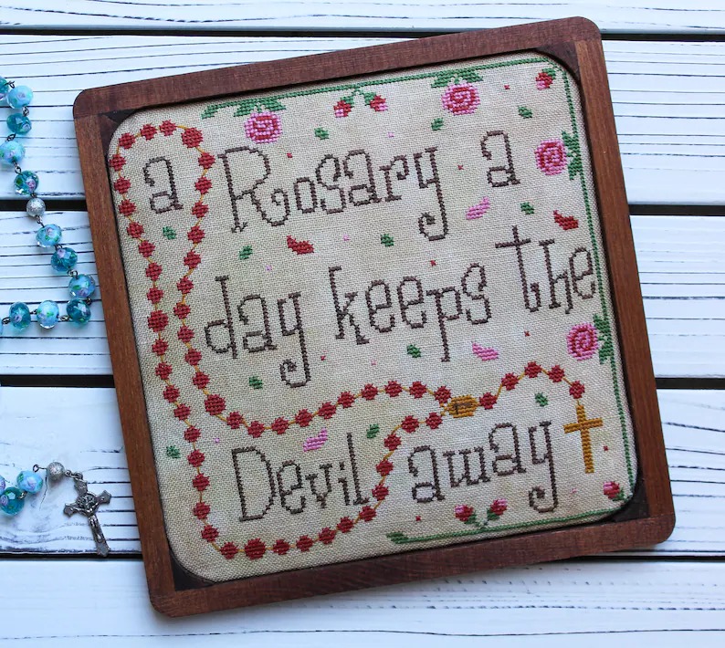 Rosary A Day - Christian Cross Stitch Pattern