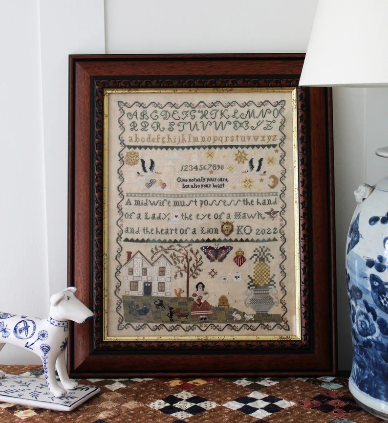 Give Your Heart The Midwife's Sampler - Cross Stitch 