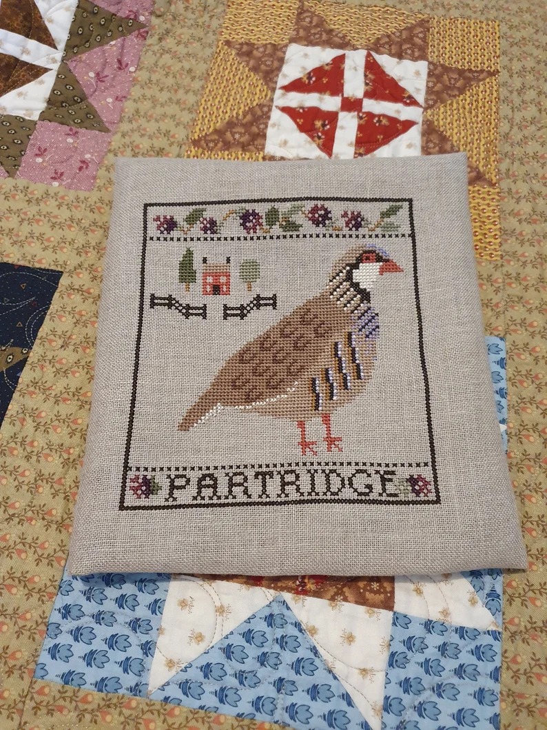 Partridge And Blackberries - Cross Stitch Pattern 