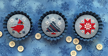 Ethel's Winter Tart Tins - Christmas Cross Stitch 