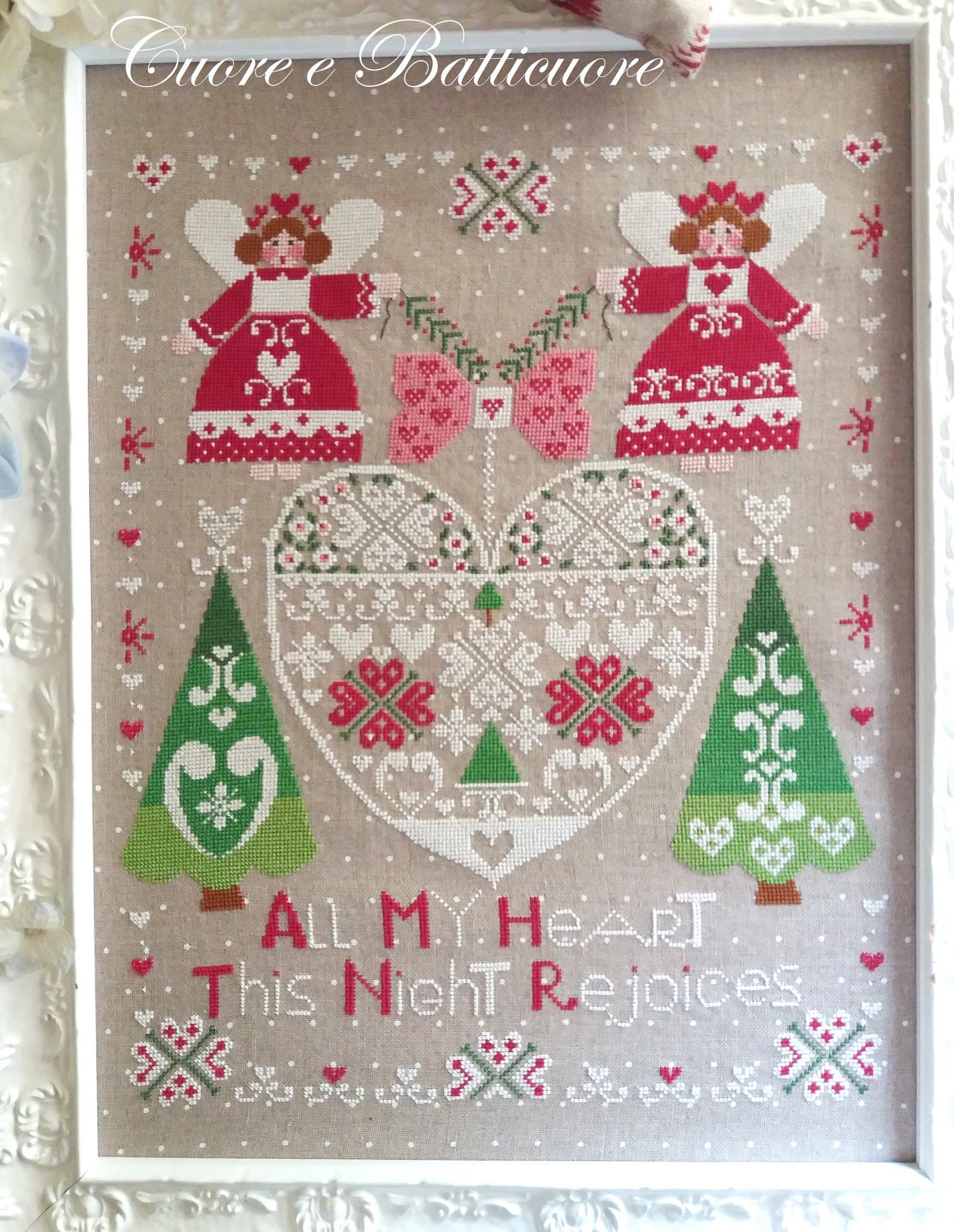 All My Heart This Night Rejoices - Christmas Cross Stitch 