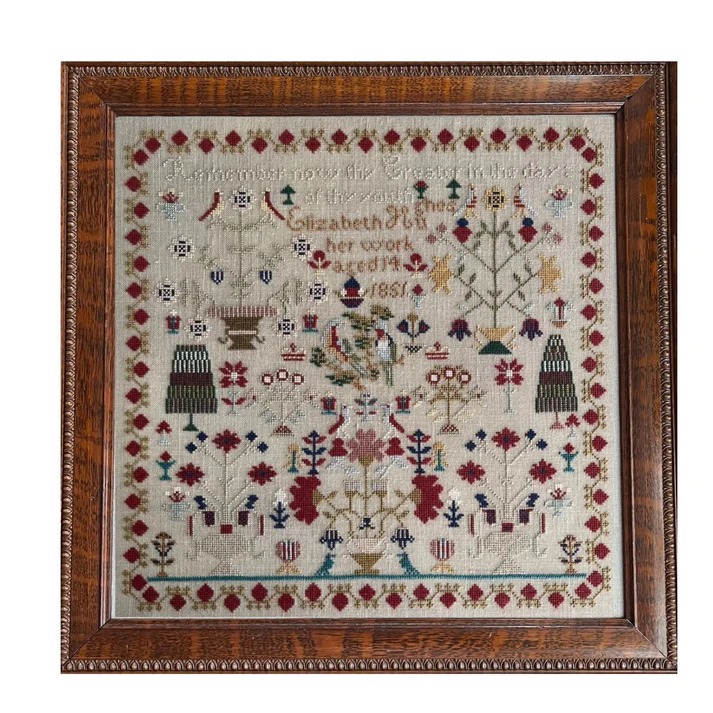 Elizabeth Hughes 1851 Sampler - Cross Stitch Pattern 