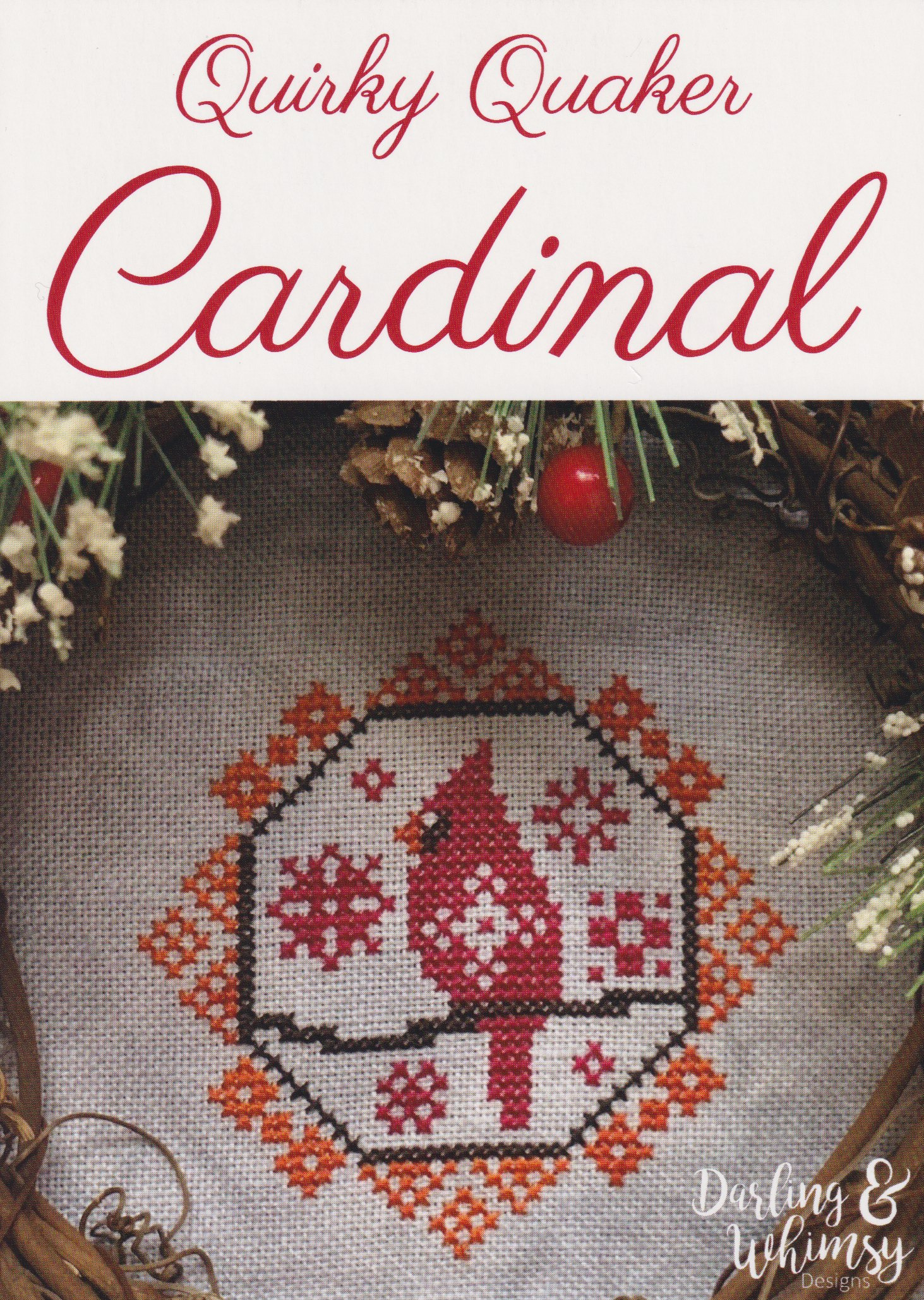 Quirky Quaker Cardinal - Cross Stitch Pattern