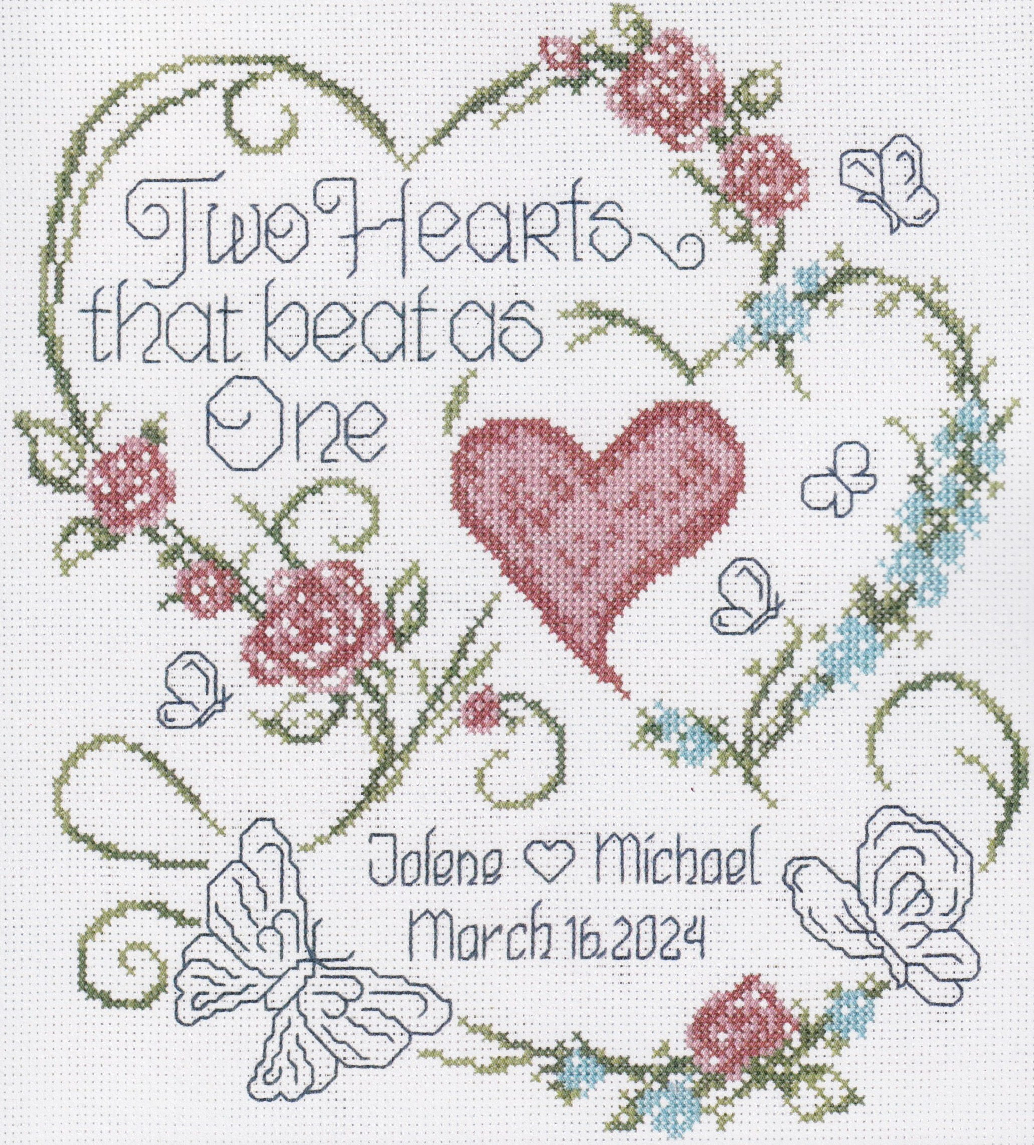 Two Hearts Wedding - Cross Stitch Pattern