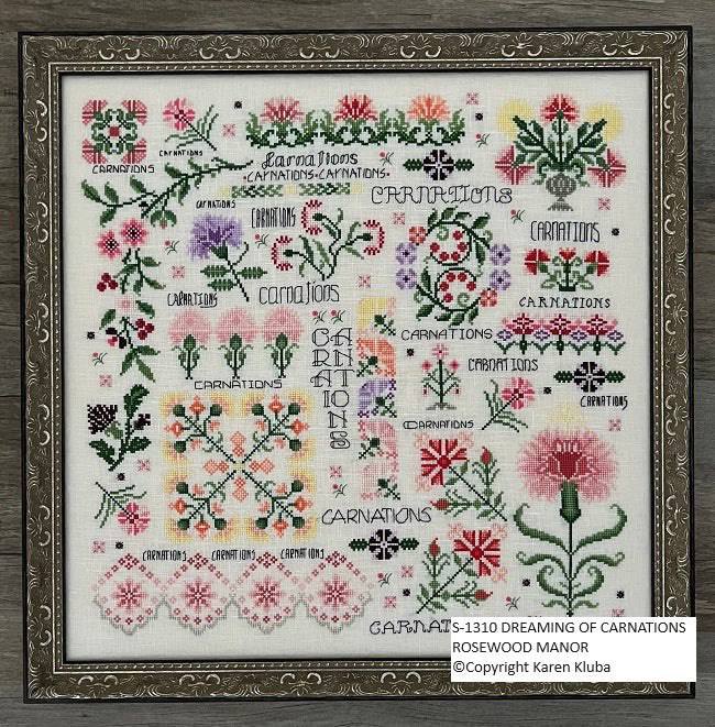 Dreaming Of Carnations - Cross Stitch Pattern