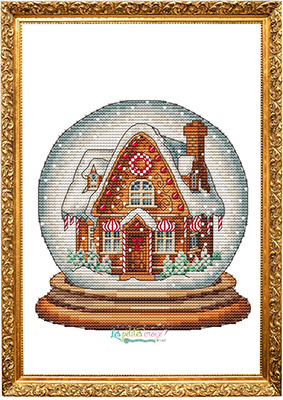 Snow Ball Gingerbread House - Cross Stitch Pattern