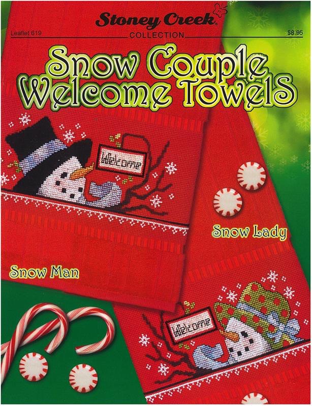 Snow Couple Welcome Towels - Cross Stitch Pattern