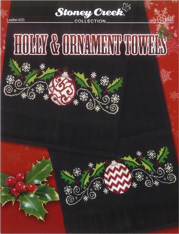 Holly & Ornament Towels - Christmas Cross Stitch Pattern