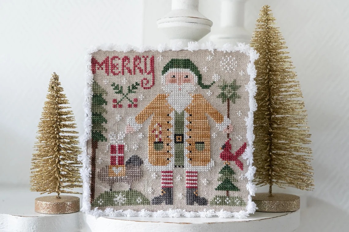 Pere Noel Jaune - Christmas Cross Stitch Pattern