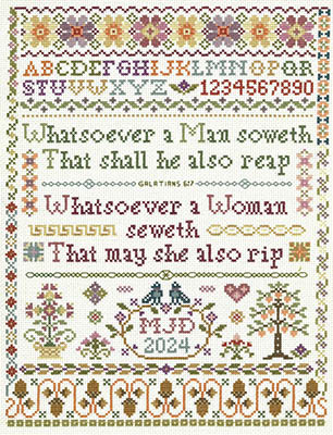 Woman Seweth Sampler - Cross Stitch Pattern
