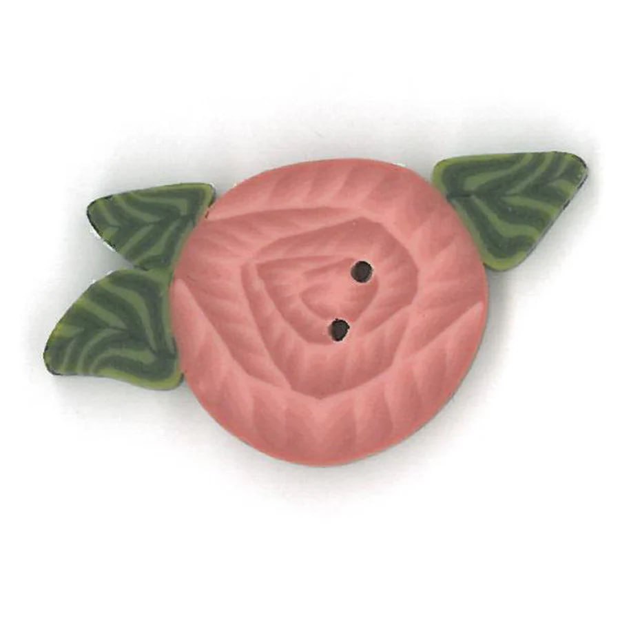 Small Rose Colored Rose - Button