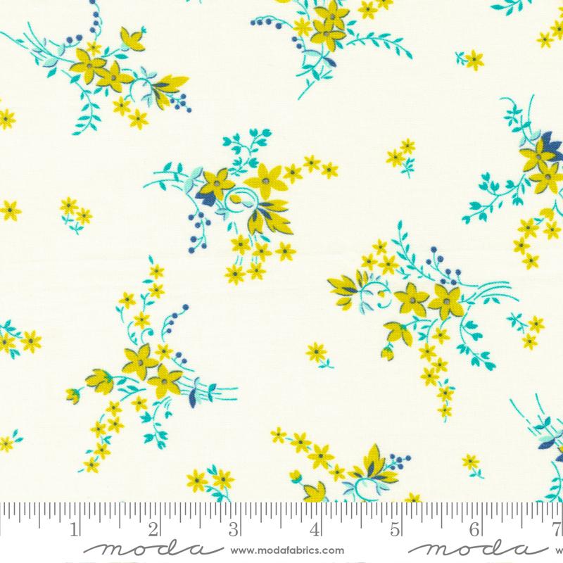 Feed Sack Good Works Floral - Cloud - Quilt Fabric
