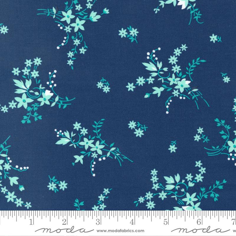 Feed Sack Good Works Floral - Bluebird - Quilt Fabric