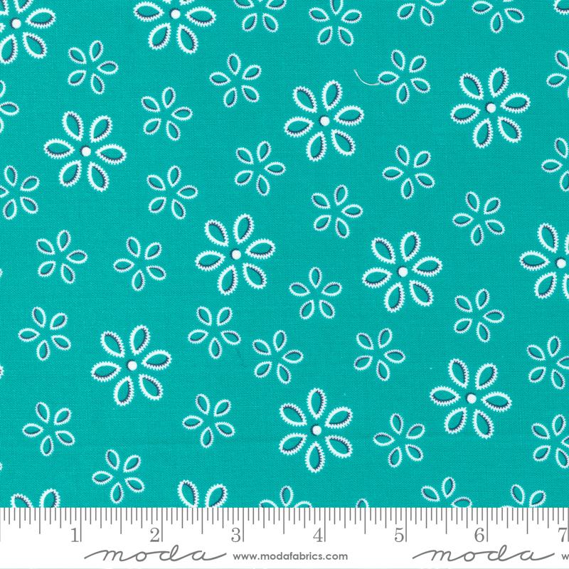 Ribbon Flower Florals - Pond - Quilt Fabric