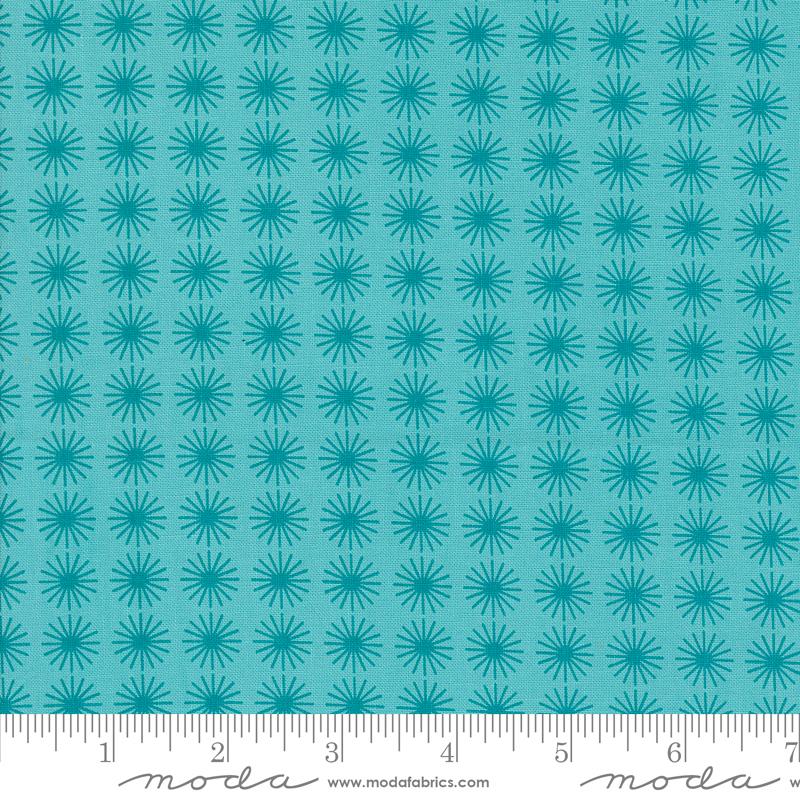 Time And Again Starburst - Aqua - Quilt Fabric