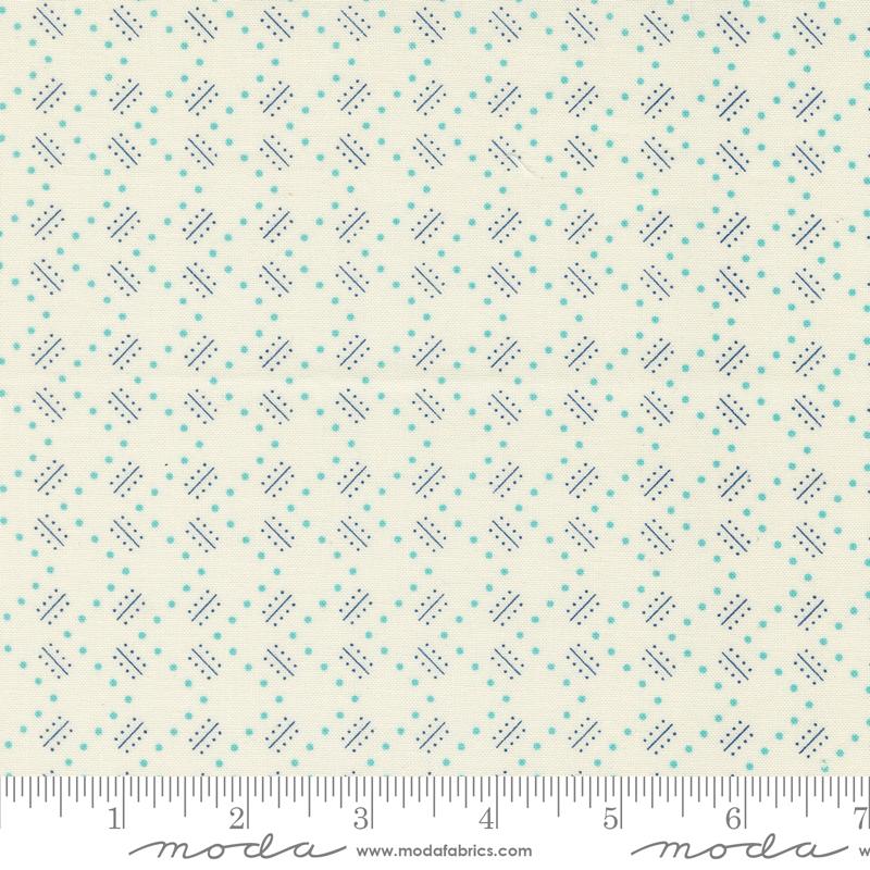 Time And Again Zigzag - Flour Aqua - Quilt Fabric