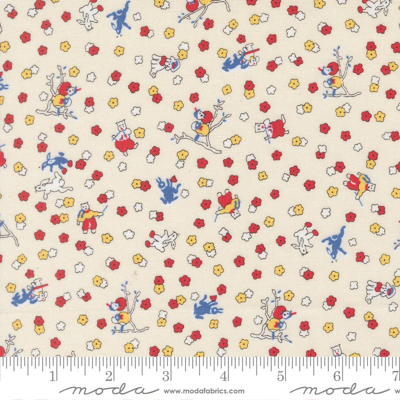 30s Playtime 2025 Animals Eggshell - Quilt Fabric