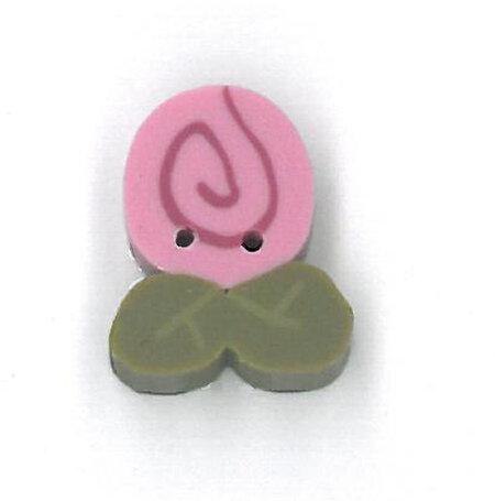 Tiny Rose Swirly Bud - Button