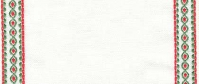27 Count Ant White/Red & Green Linen Banding 7.8x36