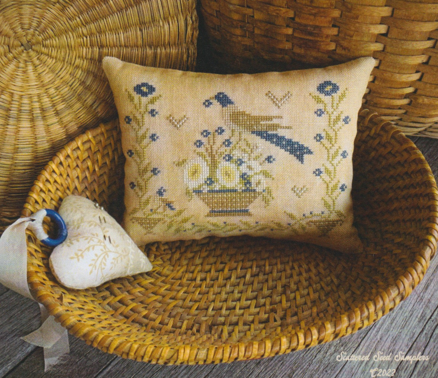 Forget Me Not Pinkeep - Cross Stitch Pattern
