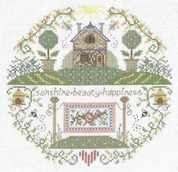 Rosebud Quilt Cottage - Cross Stitch Pattern