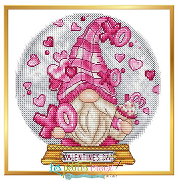 Snow Globe Valentine Gnome - Cross Stitch Pattern