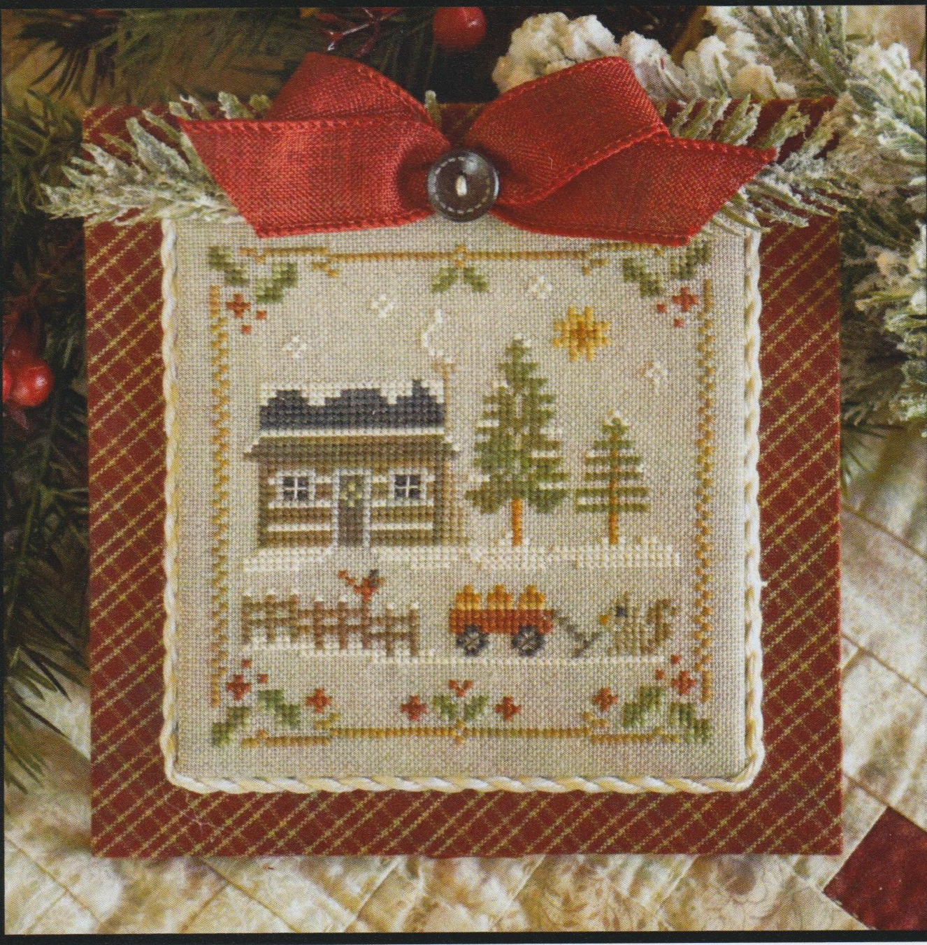 Log Cabin 1 Squirrel - Cross Stitch Pattern