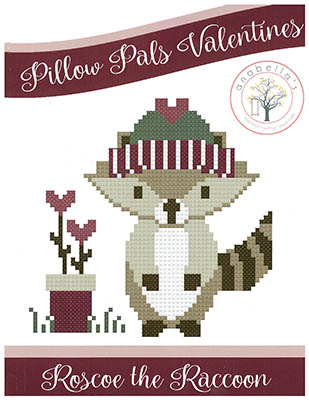 Roscoe The Raccoon - Valentines Cross Stitch Pattern