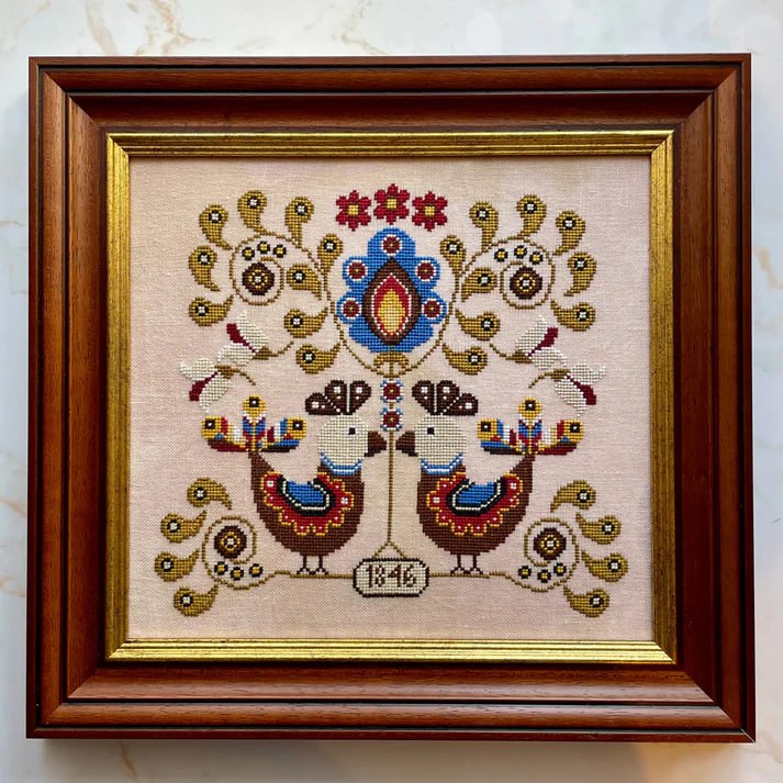 Koguty - Fraktur Birds - Cross Stitch Pattern