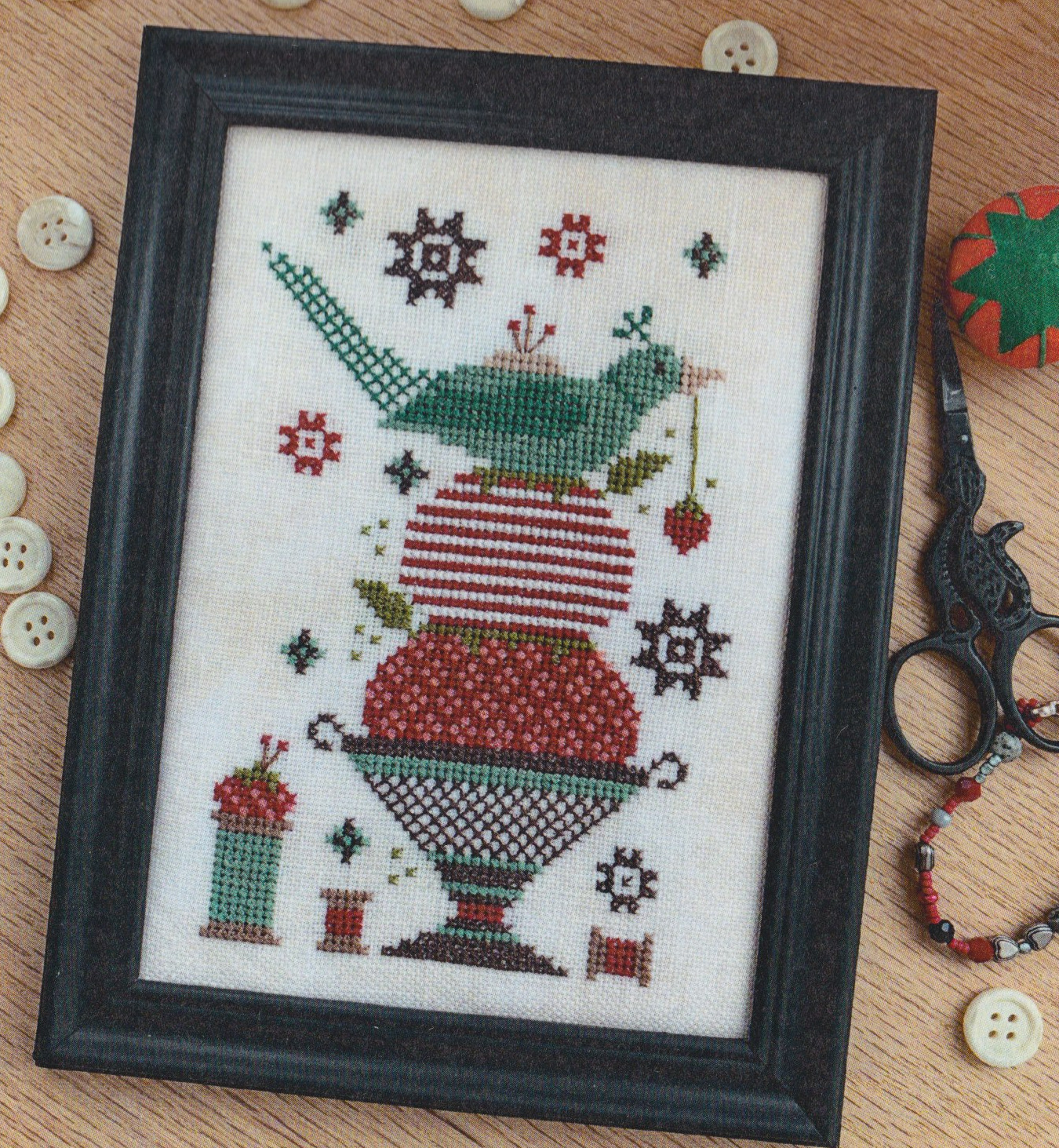 Threads Of Time Sewing Bird - Cross Stitch Pattern