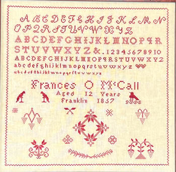 Frances O. McCall 1857 - Cross Stitch Pattern