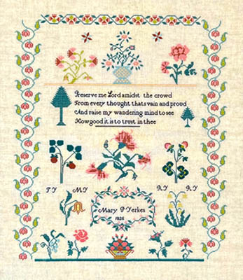Mary P. Yerkes 1825 - Cross Stitch Pattern