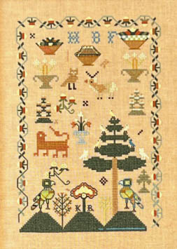 HBF, Newburyport, MA c.1789 - Cross Stitch Pattern