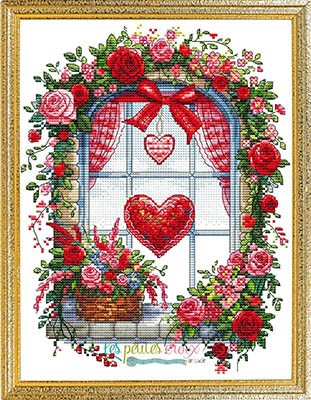 Valentine Window - Cross Stitch Pattern