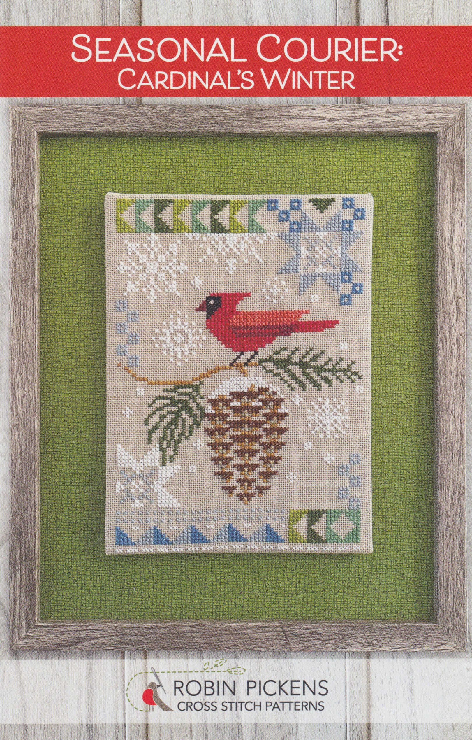 Cardinal's Winter Seasonal Courier - Cross Stitch Pattern