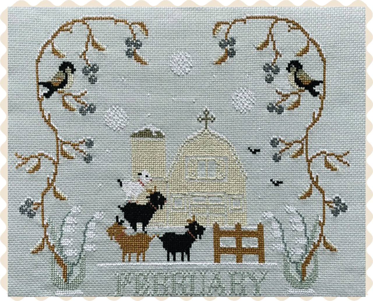 Barn Calendar February - Cross Stitch Pattern 