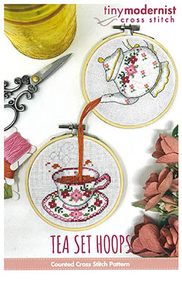 Tea Set Hoops - Cross Stitch Pattern 